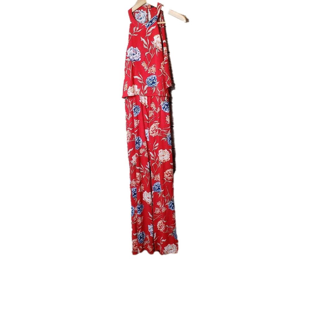Romeo and Juliet Couture Floral Backless Jumpsuit Size Large